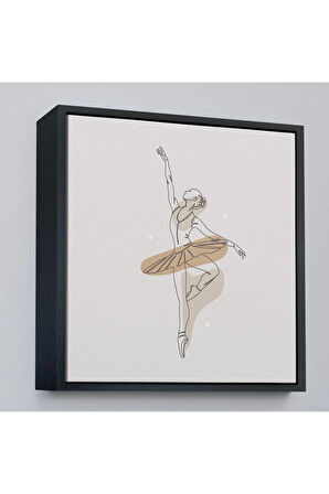 Ahşap Çerçeveli Bale Yapan Kadın Tablosu-8307