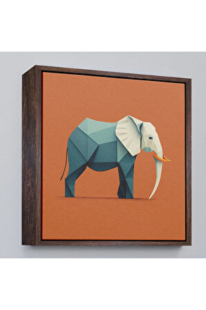 Ahşap Çerçeveli Yapay Zeka Fil Tablosu-8311