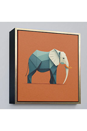 Ahşap Çerçeveli Yapay Zeka Fil Tablosu-8311