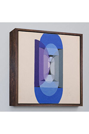 Ahşap Çerçeveli Blue Gray Violet Wheel Tablo-8315