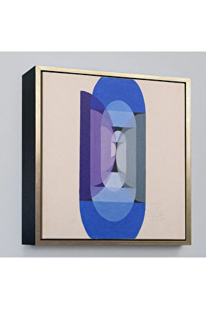 Ahşap Çerçeveli Blue Gray Violet Wheel Tablo-8315