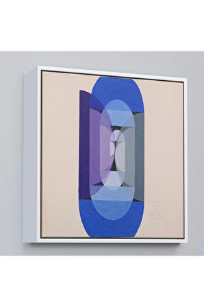 Ahşap Çerçeveli Blue Gray Violet Wheel Tablo-8315