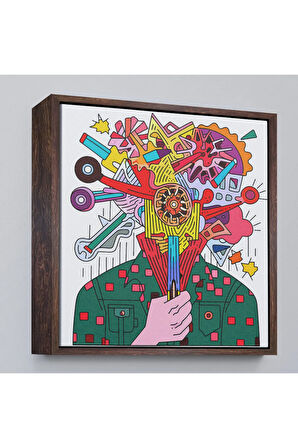 Ahşap Çerçeveli Mekanik Adam Tablosu-8320