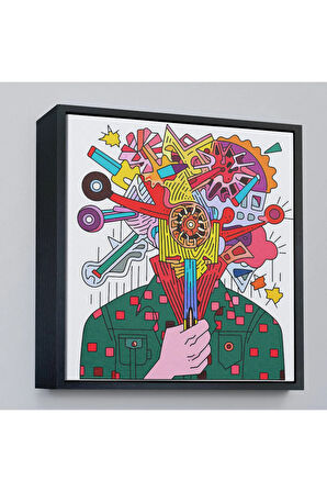 Ahşap Çerçeveli Mekanik Adam Tablosu-8320