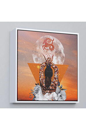 Ahşap Çerçeveli Burç Ve Astroloji Tablosu-8327