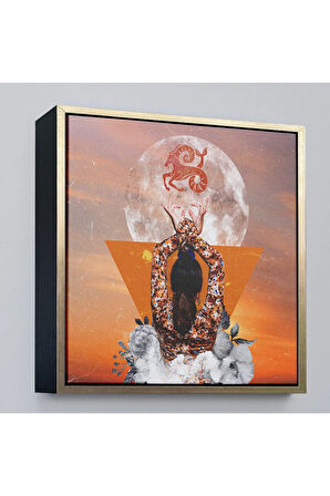 Ahşap Çerçeveli Burç Ve Astroloji Tablosu-8327