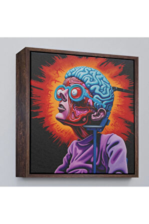Ahşap Çerçeveli İnsan Beyni Detaylı Yapısı Tablosu-8328