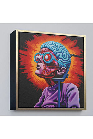 Ahşap Çerçeveli İnsan Beyni Detaylı Yapısı Tablosu-8328