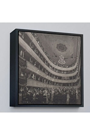 Ahşap Çerçeveli Gustav Klimt - Eski Burg Tiyatrosu'Nun Oditoryumu Tablosu-8337