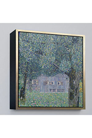Ahşap Çerçeveli Gustav Klimt'İn Avusturya'Daki Çiftlik Evi Tablosu-8343