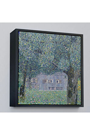 Ahşap Çerçeveli Gustav Klimt'İn Avusturya'Daki Çiftlik Evi Tablosu-8343