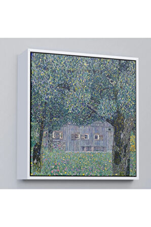 Ahşap Çerçeveli Gustav Klimt'İn Avusturya'Daki Çiftlik Evi Tablosu-8343