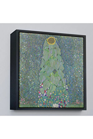 Ahşap Çerçeveli Gustav Klimt Ayçiçekleri Tablo-8356