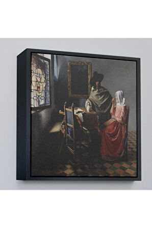 Ahşap Çerçeveli Şarap Kadehi Tablosu - The Wine Glass-8358