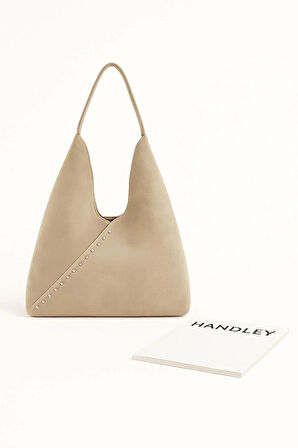 Lüks Süet V Form Omuz Çantası