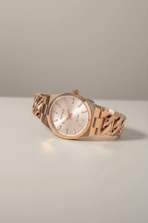 Zİncirli Model Çelik Bilezik Rose Gold Kadın Kol Saatİ