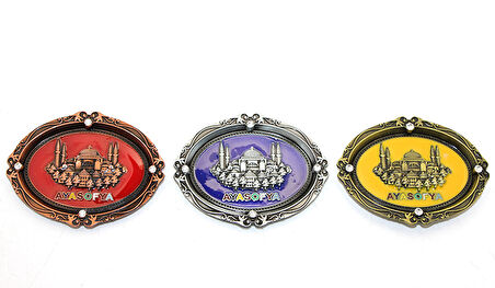 İstanbul Temalı Metal Magnet Ayasofya Kabartmalı