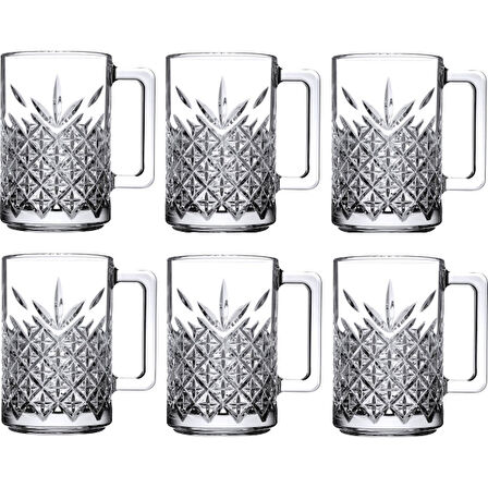 6'lı Kulplu Kristal Meşrubat Bardağı