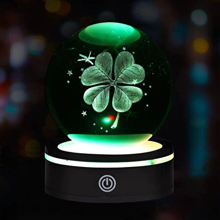 Usb li Dönen Yonca Cam Küre