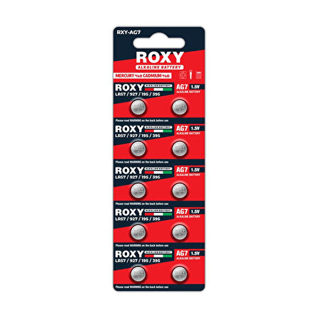 AG7 LR57/LR927/195/395 44 Mah Alkalin Düğme Pil 10 Lu Paket