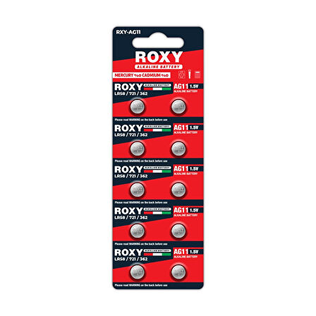 AG11 LR58/LR721/362 21 Mah Alkalin Düğme Pil 10 Lu Paket