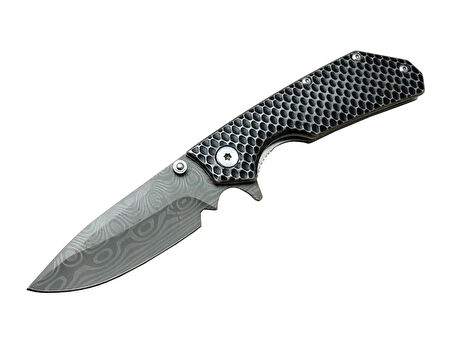 Damascus DMS 2 16 Gri Kamp Çakı 21cm- Yarı Otomatik, Metal Sap