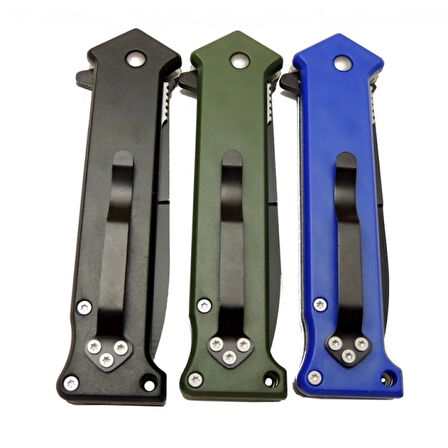 4352 Mavi Bas - Çek Kamp Çakı 20cm- Otomatik