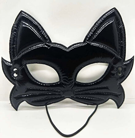 Siyah Renk Kumaş Malzemeden İmal Eva Kedi Maskesi 19x15 cm