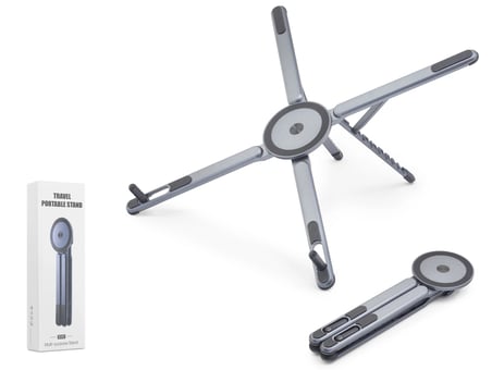 Metal Masaüstü Tablet Ve Laptop Standı - Katlanir Manyeti̇k 360 Derece Döner (ND8032Gümüş)