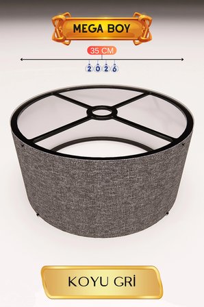 Koyu Gri Lambader Başlığı (35cm)