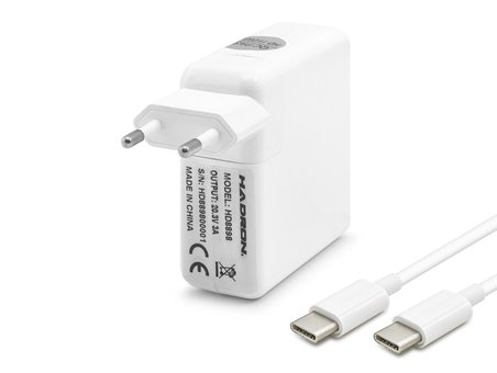20.3V 3A 61W Laptop Adaptörü - Type-C - Apple Asus Dell Uyumlu - Beyaz HD8898