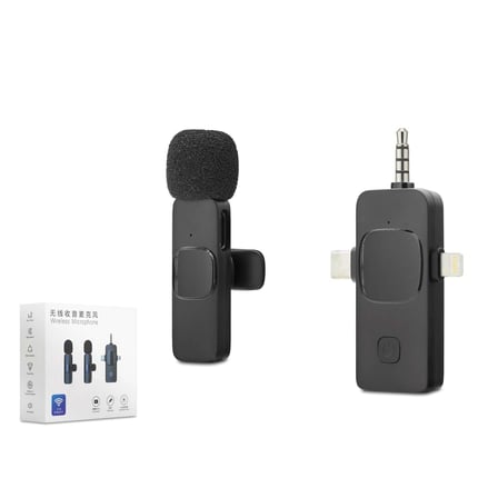 Kablosuz Mikrofon 3.5mm + Type-C + Lightning (Siyah,HDX2781)