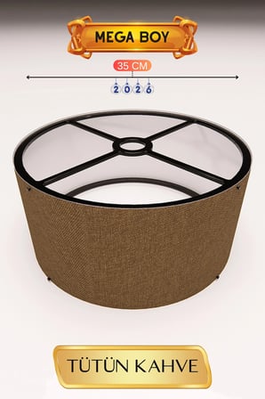 Tütün Kahve Lambader Başlığı (35cm)