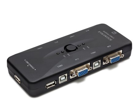 VGA USB KVM Swıtch 4 In 1 Out + 4 Port USB Console (Sıyah - HD230)