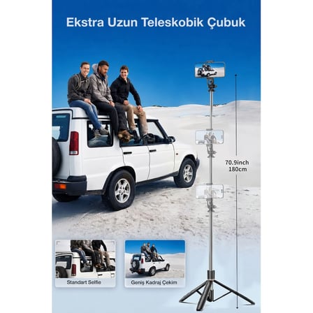 Selfie Çubuğu (Bluetooth, Kablosuz, ST5)