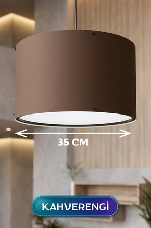 Kahverengi Kumaş Başlıklı Sarkıt Avize (35cm)