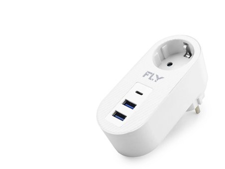 Priz Adaptörü (Topraklı, Termal Akım Korumalı, 2 Usb, 1 Type-c, 3400-01)