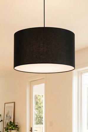 Siyah Kumaş Başlıklı Sarkıt Avize (35cm)