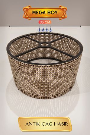 Antik Çağ Hasır Lambader Başlığı (35cm)