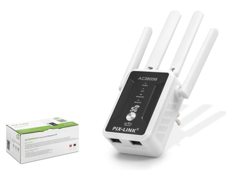 Ağ Genişletici Wifi Repeater - Router / Ap Ac3800 Dual Band (Siyah Beyaz LV-AC32Q)