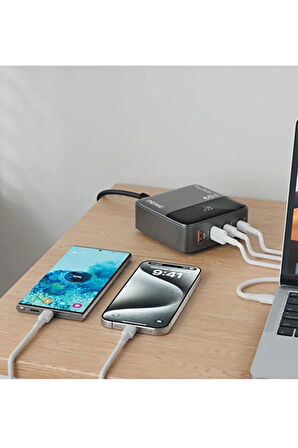 65w Masaüstü 4 Portlu Hızlı Şarj Cihazı İstasyonu 2xusb-a, 2xtype-c Giriş,1,5 Mt. Kablo