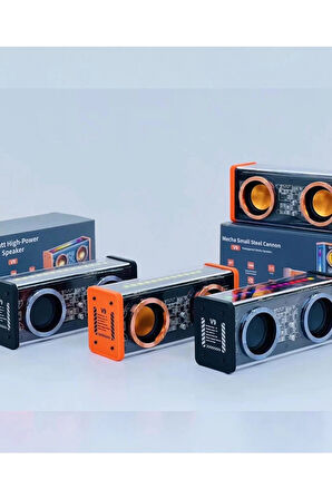 Şeffaf Mecha Müzik Tws Stereo Rgb İşıklı Hoparlör Kablosuz Bluetooth 5.0 Taşınabilir Hoparlör V9