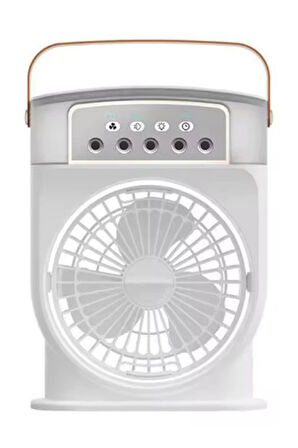 Şarjlı 600 Ml Su Hazneli Taşınabilir Masaüstü Vanilatör  Güçlü Fan Ve 2000 Mah Pil Beyaz