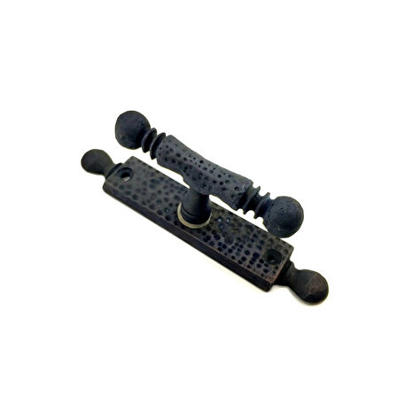 Antika Tarz Dekoratif Pirinç Misket Pencere Kolu - 165x32 Mm, Oksit