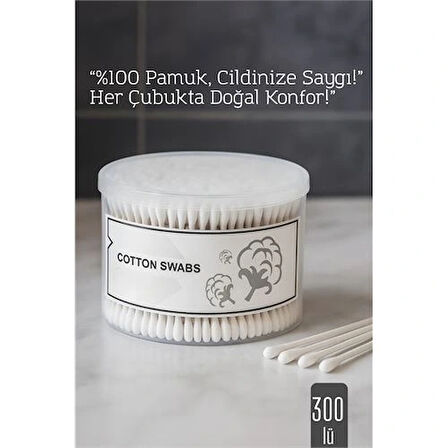 %100 Pamuk Kulak Çubuğu – 300’lü Paket