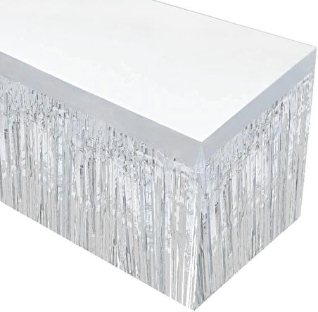Gümüş Metalize Masa Eteği 275x75 Cm – Kendinden Yapışkanlı