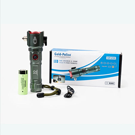 Gold Police Gp-218 Acil Durum El Feneri Güçlü Tg Led 3000 Lümen