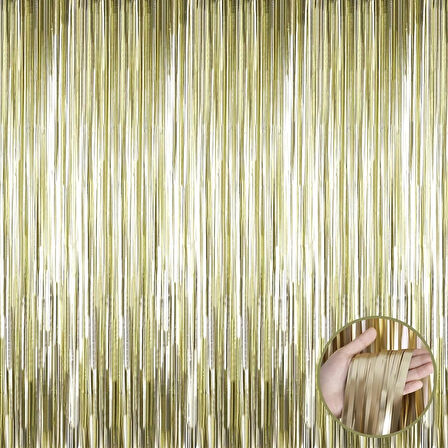 Mat Altın Püsküllü Kapı Perdesi - Parti, Bekarlığa Veda, Doğum Günü 1x2 M