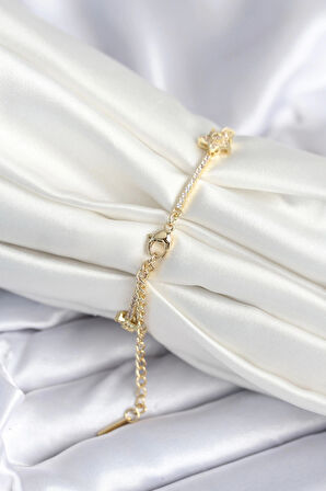 Pirinç Gold Renk Yıldız Model Kadın Bileklik