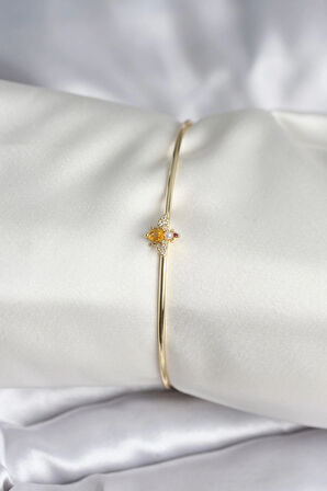 Sinek Figürlü Gold Renk Pirinç Kadın Bileklik